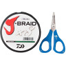 Шнур DAIWA J-Braid X8E-W/SC 0,20мм 150м dark green + ножницы 40002955